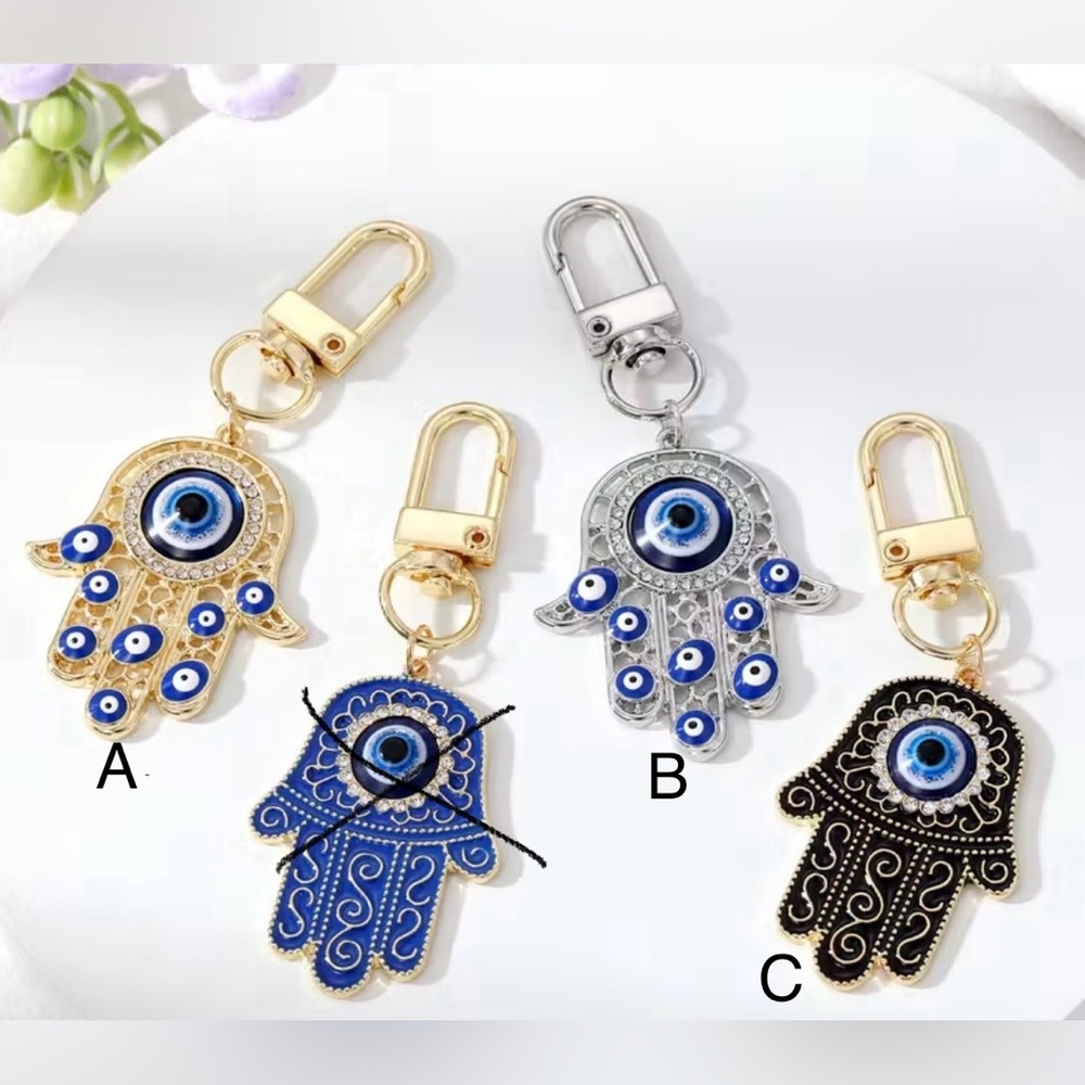 Hamsa Hand Keychains - Picture 1 of 7